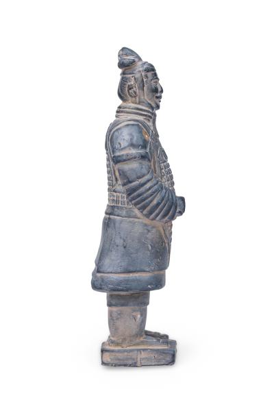 Chinese Gray Ceramic Figure Depicting a Dignitary