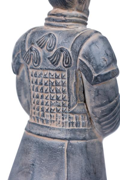 Chinese Gray Ceramic Figure Depicting a Dignitary