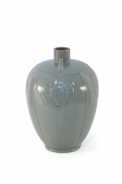 Chinese Gray Incised Meiping Porcelain Vase