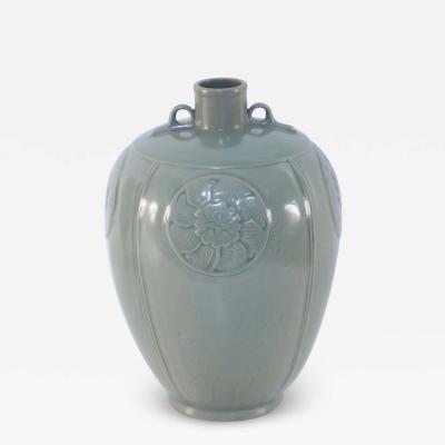 Chinese Gray Incised Meiping Porcelain Vase