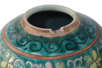 Chinese Green Floral Scrolling Design Ginger Jar Vases