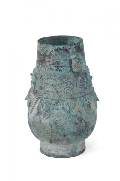 Chinese Han Dynasty Style Patinated Bronze Urn