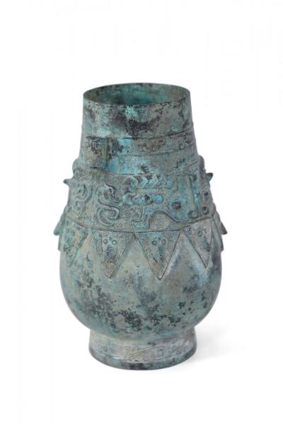 Chinese Han Dynasty Style Patinated Bronze Urn