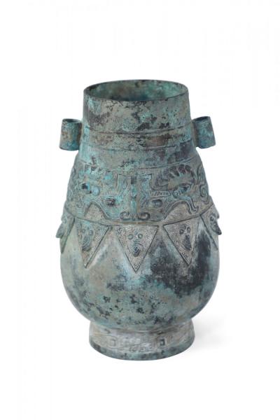 Chinese Han Dynasty Style Patinated Bronze Urn