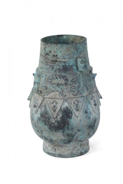 Chinese Han Dynasty Style Patinated Bronze Urn