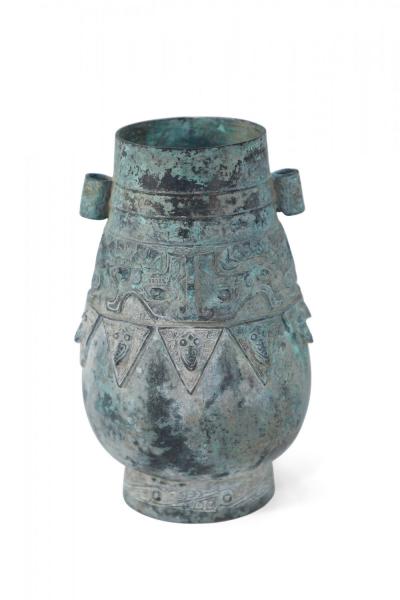 Chinese Han Dynasty Style Patinated Bronze Urn