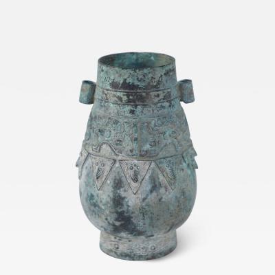 Chinese Han Dynasty Style Patinated Bronze Urn