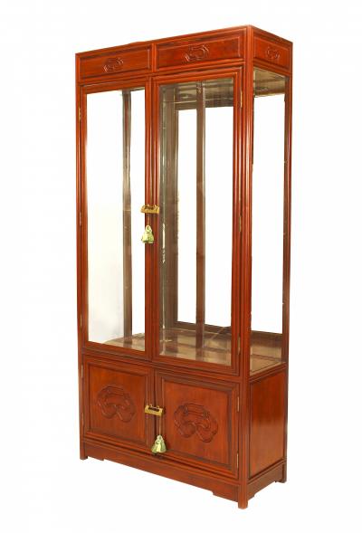 Chinese Hardwood Vitrine Cabinet