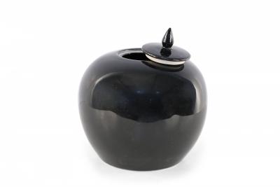 Chinese High Gloss Black Lidded Porcelain Vases