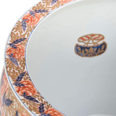 Chinese Imari porcelain planter on a wooden stand