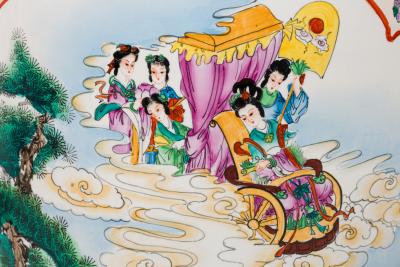 Chinese Large floor vase with Scenic Depiction