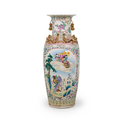 Chinese Large floor vase with Scenic Depiction