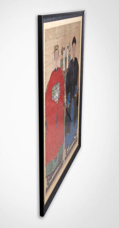 Chinese Late Qing Period Framed Ancestor Portrait