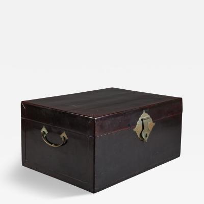 Chinese Leather Traveling Trunk