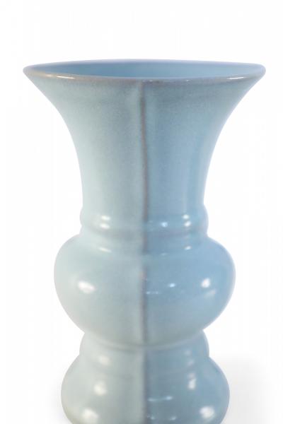 Chinese Light Blue Crackled Finish Porcelain Beaker Vase