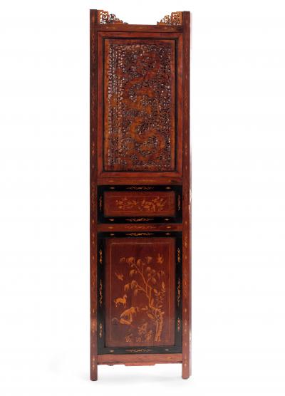 Chinese Mahogany 4 Fold Screen