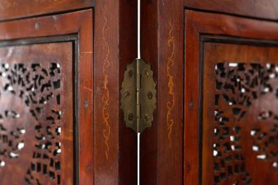 Chinese Mahogany 4 Fold Screen