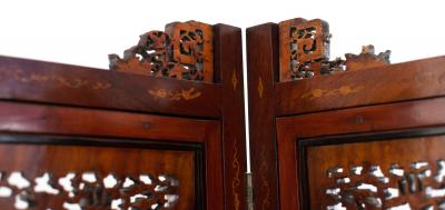 Chinese Mahogany 4 Fold Screen
