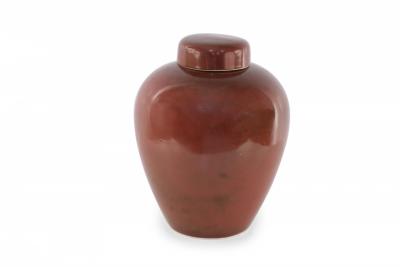 Chinese Maroon and Umber Lidded Porcelain Ginger Jar