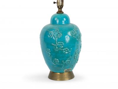 Chinese Mid Century Turquoise Porcelain Table Lamp