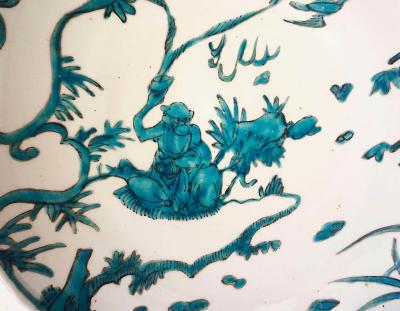 Chinese Ming Dynasty Swatow Polychrome Enamelled Shallow Bowl circa 1600