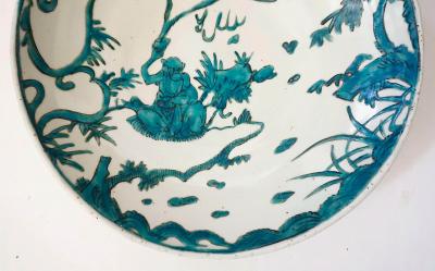 Chinese Ming Dynasty Swatow Polychrome Enamelled Shallow Bowl circa 1600