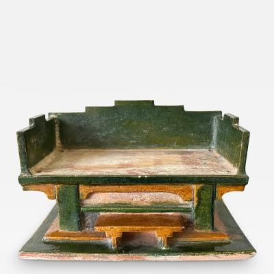 Chinese Ming Dynasty Tomb Funeral Pottery Bed Model