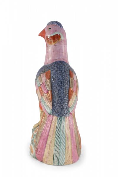 Chinese Multicolor Glazed Porcelain Pheasant Sculpture