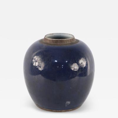 Chinese Navy Blue Ginger Jar