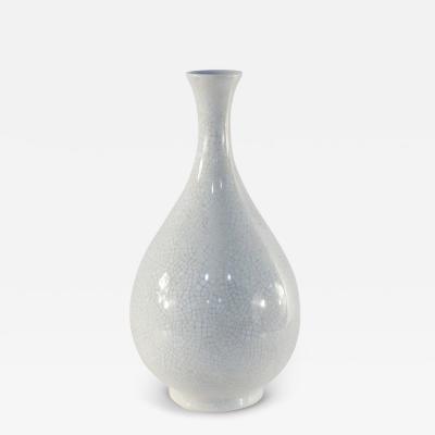 Chinese Off White Crackle Finish Teardrop Porcelain Vase