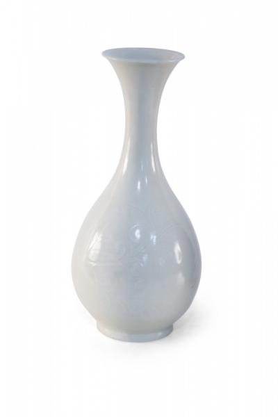 Chinese Off White and Tonal Patterned Porcelain Vase