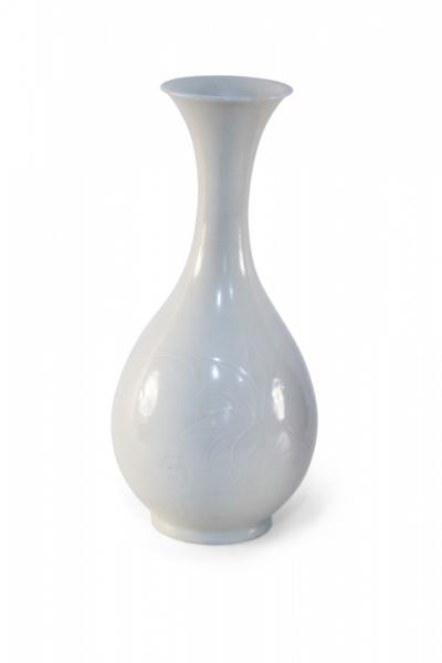 Chinese Off White and Tonal Patterned Porcelain Vase