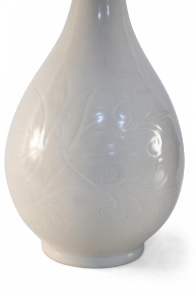 Chinese Off White and Tonal Patterned Porcelain Vase