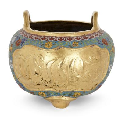 Chinese Ormolu and Cloisonn Enamel Vase for the Islamic Market
