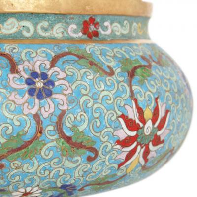 Chinese Ormolu and Cloisonn Enamel Vase for the Islamic Market