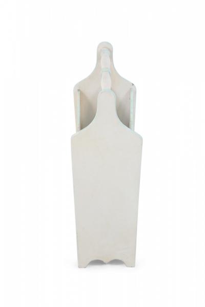 Chinese Painted White Wooden Magazine Rack