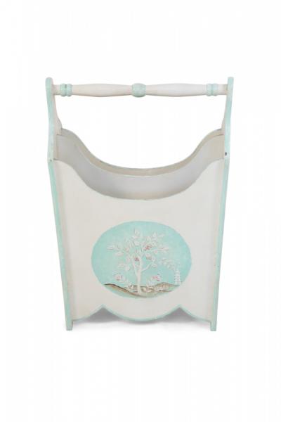 Chinese Painted White Wooden Magazine Rack