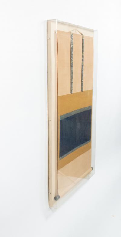 Chinese Paper Scroll in Plexiglass Case