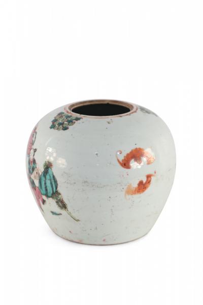 Chinese Parade Scene Rounded Porcelain Watermelon Jar