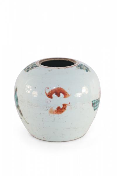 Chinese Parade Scene Rounded Porcelain Watermelon Jar