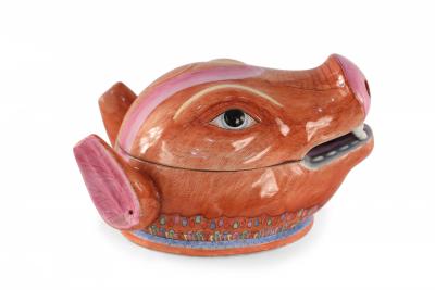 Chinese Pig Head Shaped Porcelain Tureen