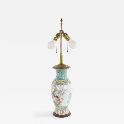 Chinese Porcelain Bird Motif Table Lamp