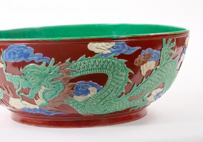 Chinese Porcelain Famille Verte Large Tableware Centerpiece Bowl