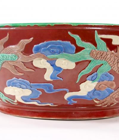 Chinese Porcelain Famille Verte Large Tableware Centerpiece Bowl