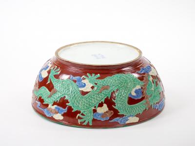 Chinese Porcelain Famille Verte Large Tableware Centerpiece Bowl