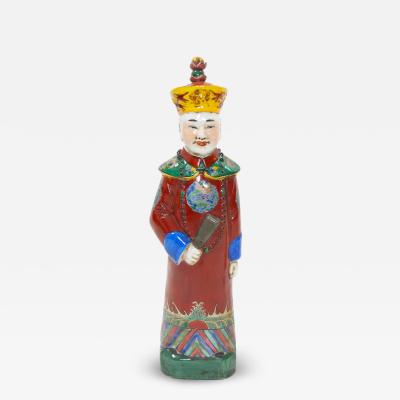 Chinese Porcelain Qing Emperor Decorative Figure