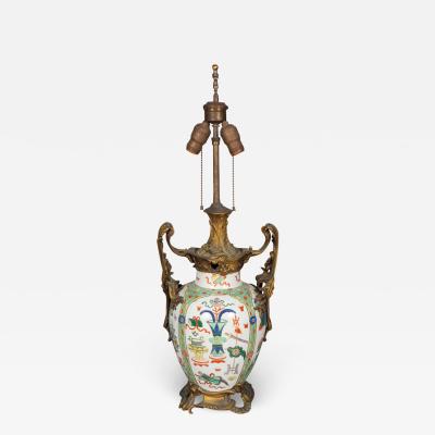 Chinese Porcelain Table Lamp with French Bronze Mounts