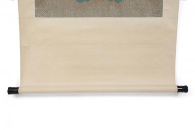 Chinese Qing Dynasty Style Paper and Silk King Portrait Hanging Scrolls