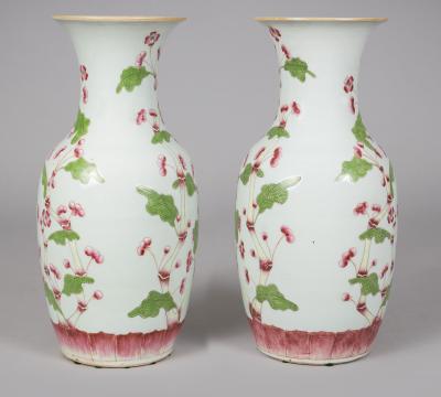 Chinese Qing Dynasty Tall Vases in Bamboo Pattern a Pair