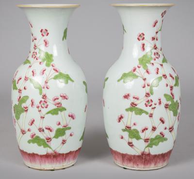 Chinese Qing Dynasty Tall Vases in Bamboo Pattern a Pair